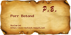 Porr Botond névjegykártya
